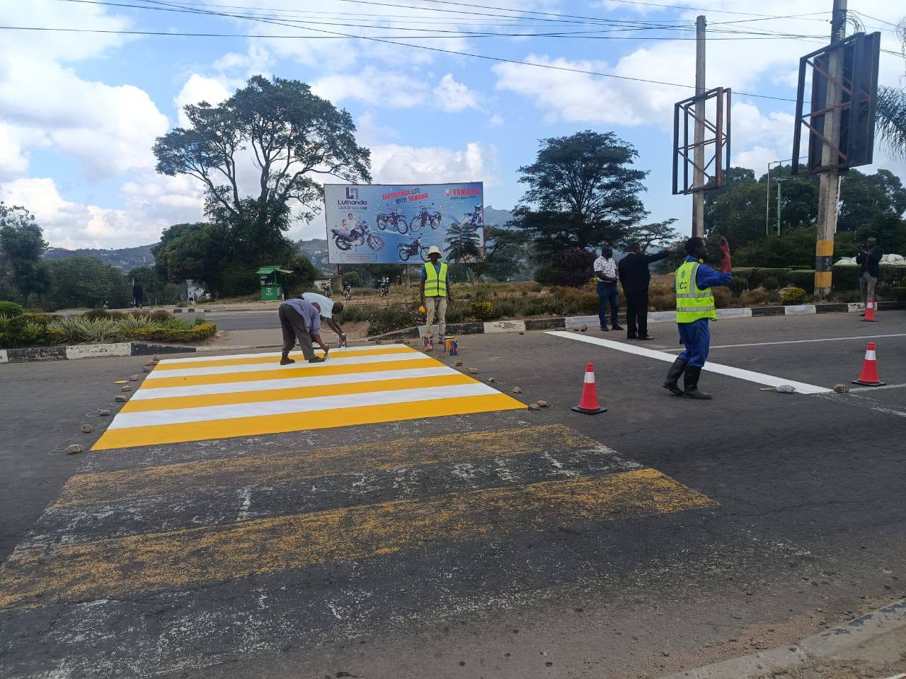Pedestrian crossing marking in Blantyre CBD