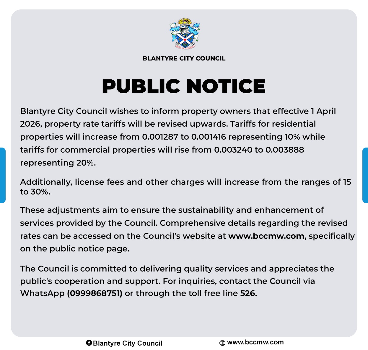 Amendments to the Notice